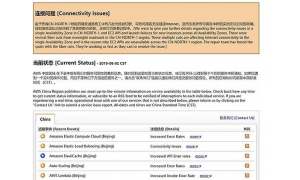 亚马逊部分网络出现异常 目前正在修复中