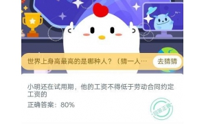 蚂蚁庄园4月11小明还在试用期他的工资不得低于