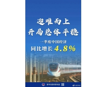 中国第一季度 GDP 同比增长 4.8%